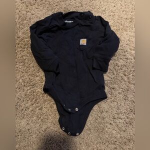 Black Carhartt Pocket Long-Sleeve Onesie